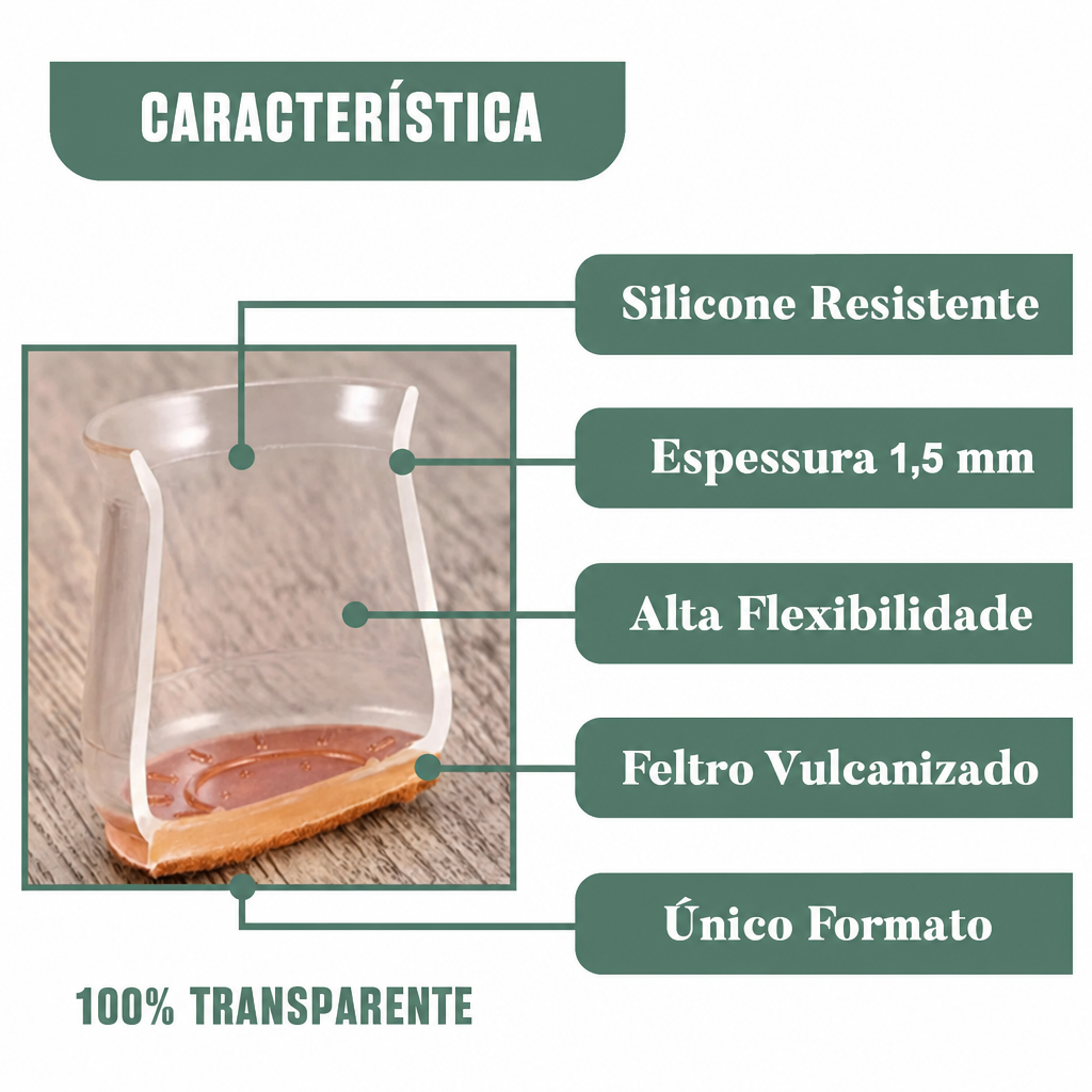 Protetor de Pés de Cadeira de Silicone - NuraHome
