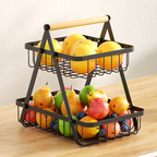 Fruteira De Mesa Em Metal Aramado Multiuso Luxo Premium 2 ou 3 Andares