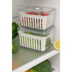 Organizador de Geladeira 3,8 Litros Cesto Com Tampa Multiuso Alimento Verdura e Vegetal