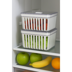 Organizador de Geladeira 3,8 Litros Cesto Com Tampa Multiuso Alimento Verdura e Vegetal