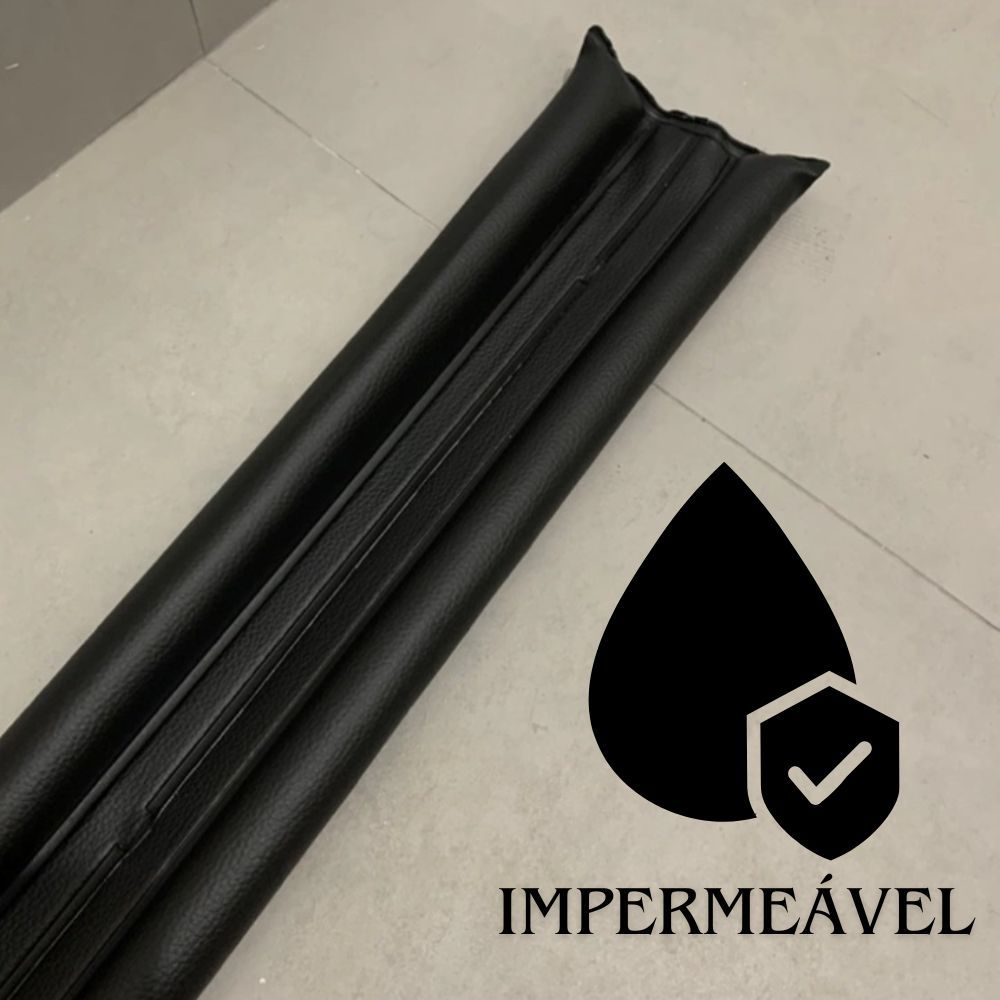 Veda Porta Protetor Rolinho 70cm e 80cm Impermeável Proteção Dupla Preto