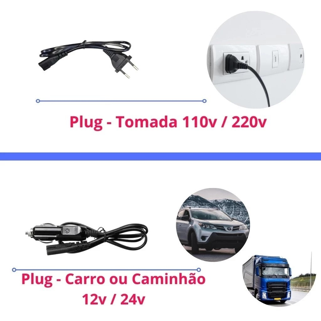 1.5L Marmita Elétrica Veicular Bivolt P/ Carro Casa Taxi Uber Caminhão 12V 24V 110V 220V C