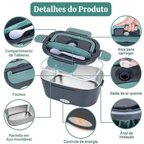 1.5L Marmita Elétrica Veicular Bivolt P/ Carro Casa Taxi Uber Caminhão 12V 24V 110V 220V C