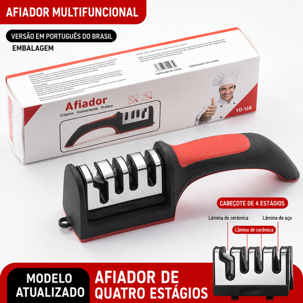 Afiador de Facas 3 Estágios | Afiação Simples e Rápida