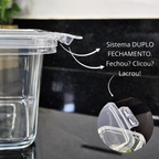 Kit 10 Marmitas com Travas 900ml BPAFREE Pote Plástico Freezer Microondas Fitness Refeição Alimento