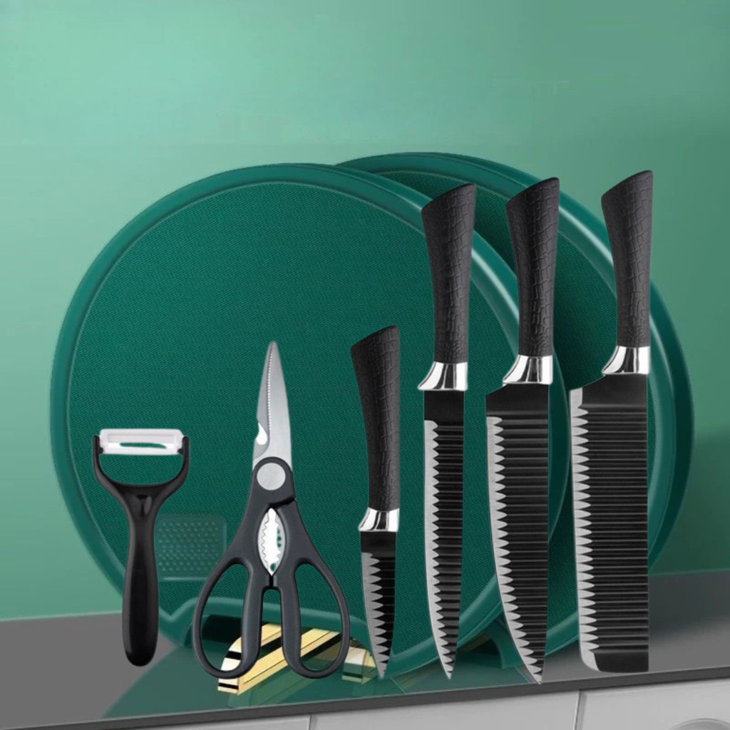 Kit Com Tábua Premuim e 6 Peças de Facas