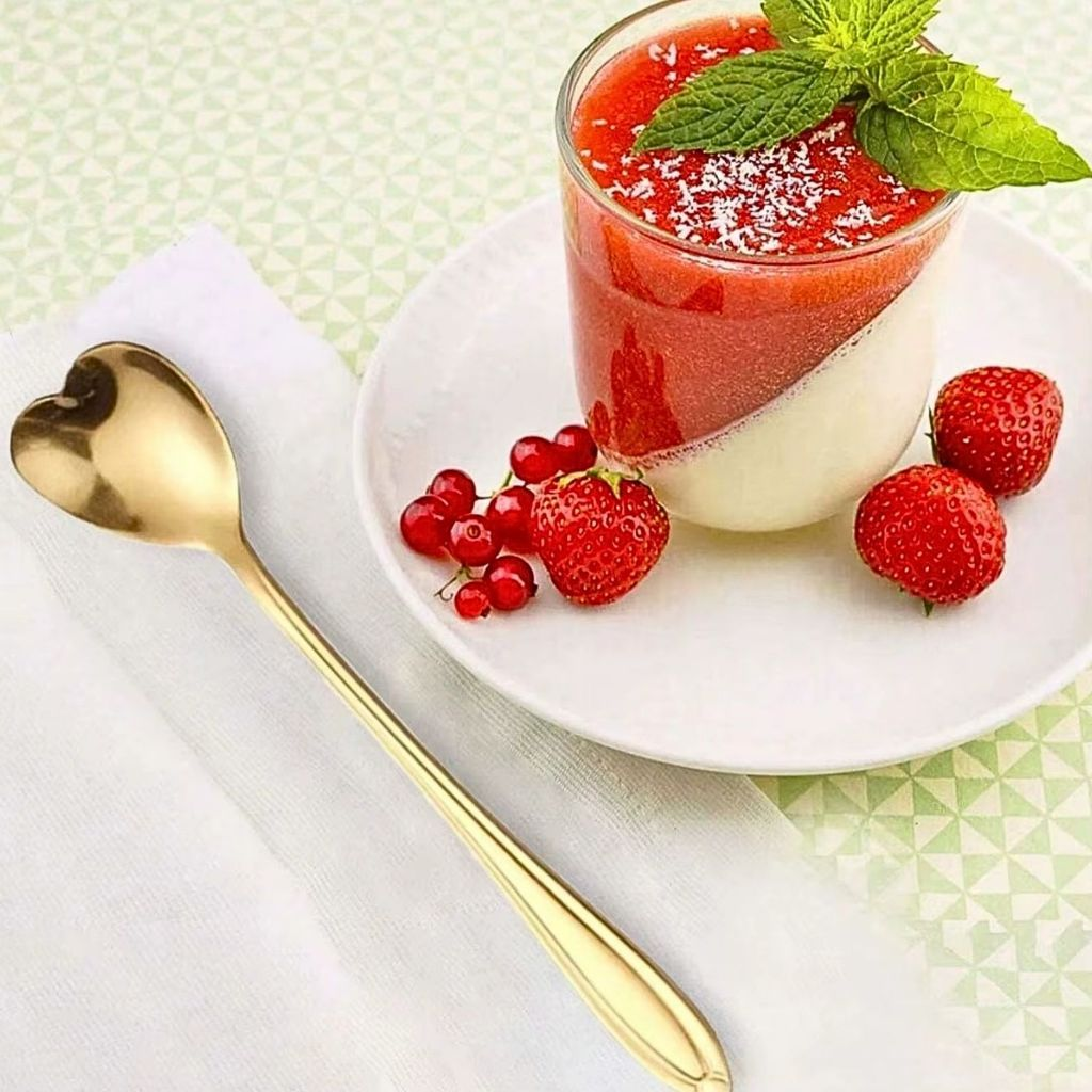 Kit 5/10 Colheres Coração Fofa para Cozinha Mesa Posta Douradas Café Sobremesa Chá Aço Inoxidável Envio imediato