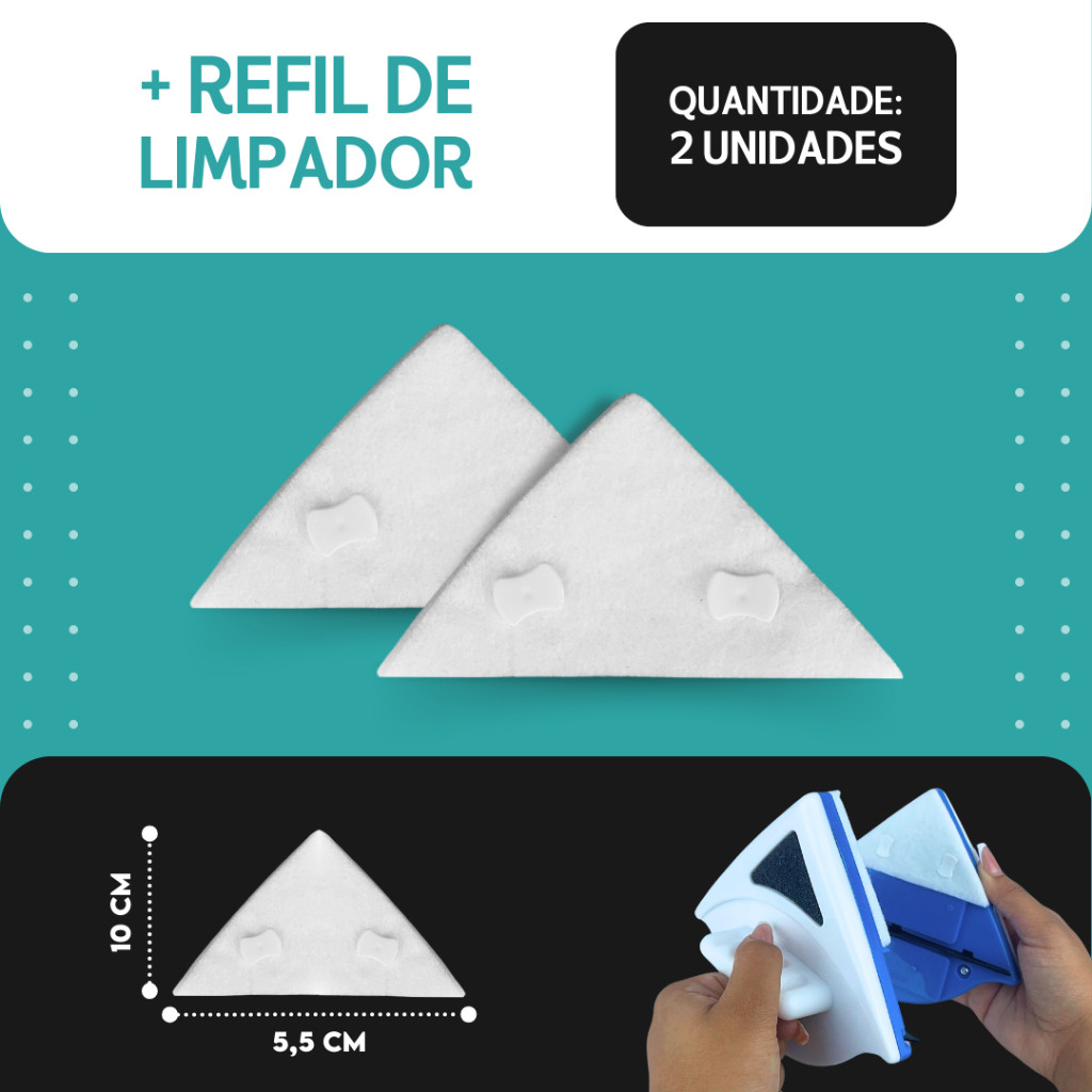 Limpa Vidros Magnético Dupla Face – Limpeza Rápida e Segura para Janelas