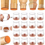 Capas Protetoras Transparentes de Silicone para Pés de Mesas e Cadeiras