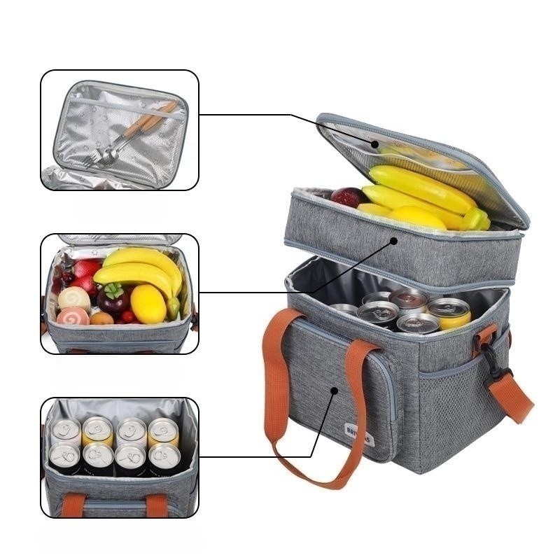 Bolsa Térmica De Duas Camadas De Grande Capacidade Adequada Para Piquenique MING